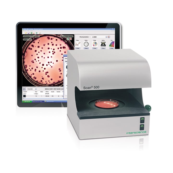 Scan 500 — Contador automático de colonias HD y lector de zonas de inhibición